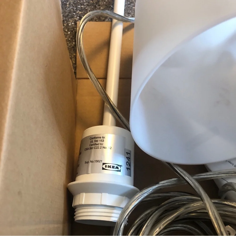 NIB IKEA Januari Pendant Light Plug-in White Minimalist